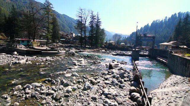 Barot Barrage or Barot Dam on Uhl River in Himachal Pradesh for irrigation and storing water