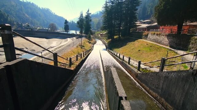 Barot Barrage or Barot Dam on Uhl River in Himachal Pradesh for irrigation and storing water