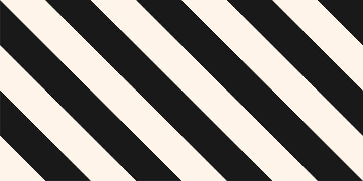 Simple black and white vector stripes texture. Seamless pattern with thick diagonal lines, 45 degrees inclination. Abstract minimalist striped background. Basic geo pattern. All-over repeated design