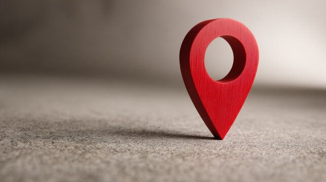 Red pin positioned on table to represent location token offer for retail deals and consumer engagement