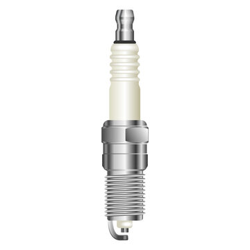 A racing spark plug. Car and motorcycle spare part. Editable vector graphic isolated on white background.