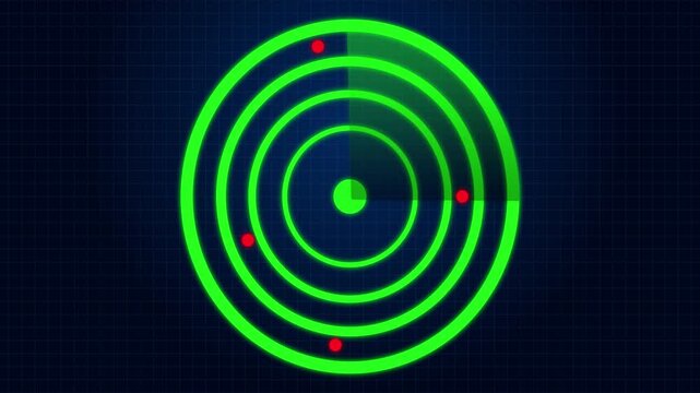 Green radar screen searching for targets