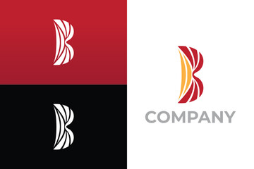Unique letter b for logo, company logo design, abstract logo letter b, modern letter b  © skc