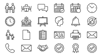 Fototapeta premium Set of 25 Business and Office Line Icons Vector