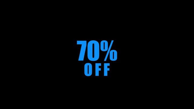 Seventy percent off discount promotion animation