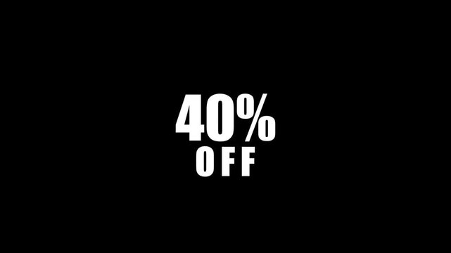 Forty percent off sale discount animation