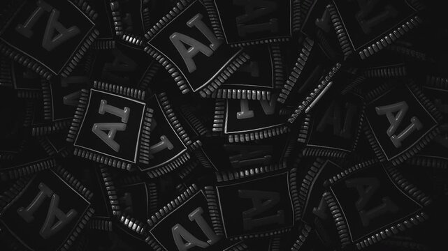 AI Artificial Intelligence Chip Animation Background, Endless, Loop
