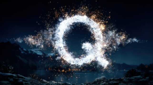 Spectacular firework display in the shape of the letter o representing quantum strategy loop concept in celebration