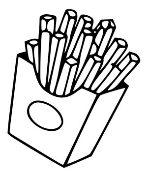 French fries in box illustration