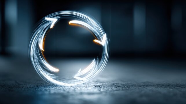 Captivating light painting displaying vibrant colors and shapes for representing the concept of incentive feedback loops