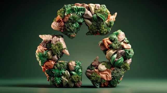 Creative letter formed from fresh vegetables signifying a sustainability badge and eco-friendly concept representation