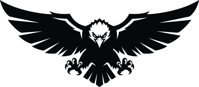 Flying eagle logo silhouette. 