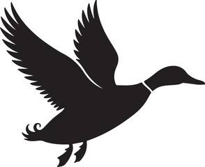 Fototapeta premium Flying Duck Silhouette Icon,Duck Bird Silhouette Flying