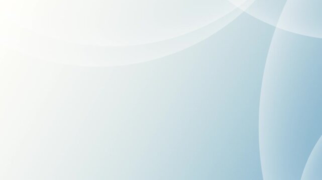 Abstract 3D loop animation of white gradient geometric curves and circles over a subtle light blue corporate background
