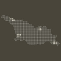 Fototapeta premium Georgia Dotted Map in Earthy Brown and Gold Luxury Gradient Vector with Glowing Spots