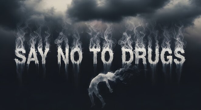 text say no to drugs international day against drug abuse and illicit trafficking world mental health day global event
