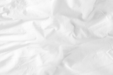 Obraz premium Close up white wrinkled fabric texture rippled surface and background, Soft focus.
