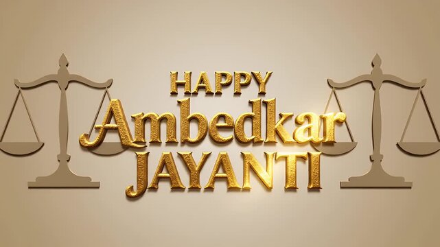 Happy Ambedkar Jayanti celebrated with scales of justice symbol