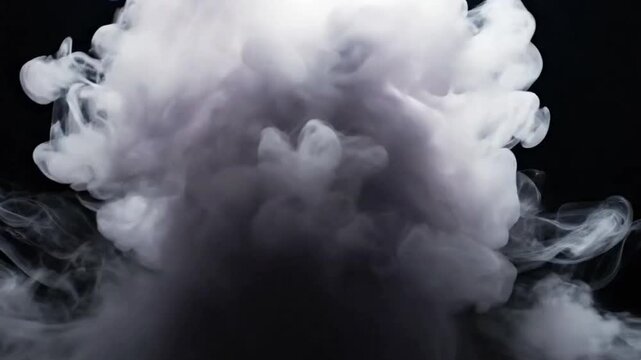 Smoke cloud on black background.