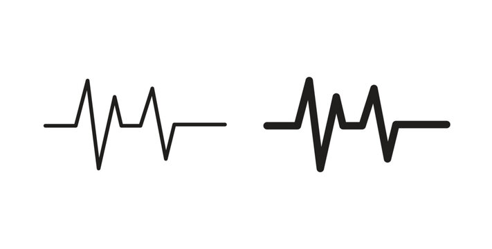 Pulse icon linear pictogram. Editable Stroke. Isolated Vector Illustration.