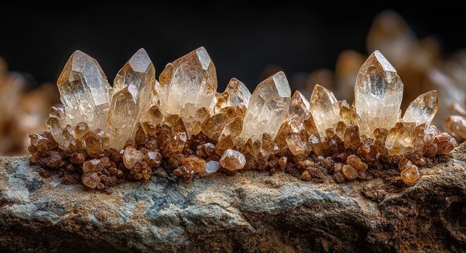 Crystal Clarity - Ammonium Chloride Crystals in a Brown Background | Unique and Visually Stunning! (Educational & Promotional)