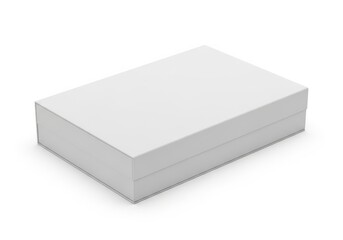 Fototapeta premium Minimalist white rectangular box with subtle embossed texture on the lid illustration