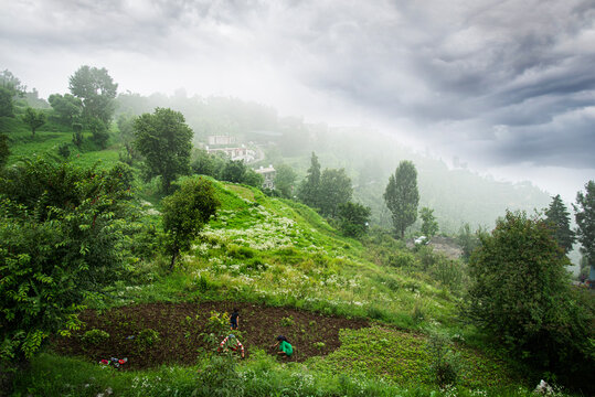 mountain landscape with clouds
