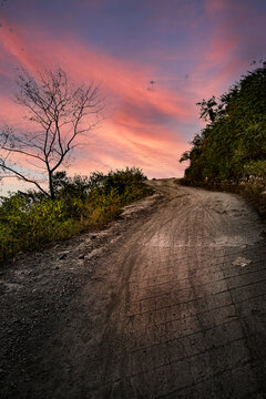 road in the sunset