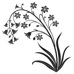 Obraz premium Foamflower Vector Illustration | Woodland Wildflower Botanical Artwork | Delicate Nature Floral Design