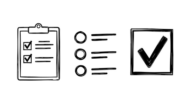 Business checklist concept on a light background showcasing task management and project planning with checkboxes for decision making in a clean and modern way.
