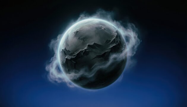 Dark Planet Rahu Minimal Space Background