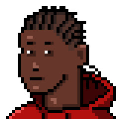 Obraz premium Vector Pixel Art Userpic of Man with Dreadlocks