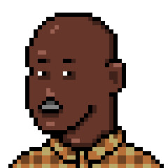 Fototapeta premium Vector Pixel Art Portrait of Elderly Bald Man