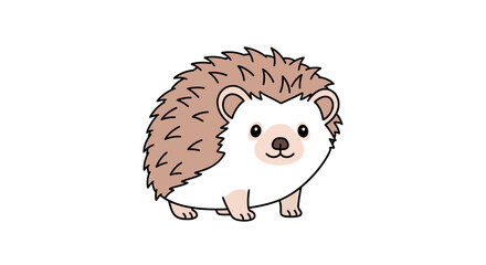 Obraz premium Cute Cartoon Hedgehog Character Illustration.
