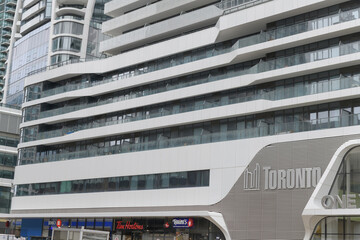 Obraz premium exterior of One Yonge Community Recreation Centre, 24 Freeland St, Toronto (podium section of The Prestige condo tower)