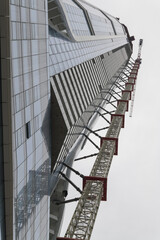 Obraz premium oblique angle view of SkyTower, Pinnacle One Yonge, a residential skyscraper, designed by Hariri Pontarini, Toronto