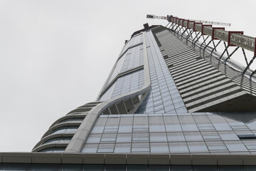 Obraz premium skyward view of SkyTower, Pinnacle One Yonge, a residential skyscraper, designed by Hariri Pontarini, Toronto