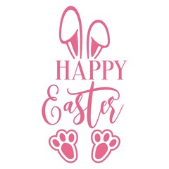 Fototapeta premium Happy Easter typography clip art design on plain white transparent isolated background for card, shirt, hoodie, sweatshirt, apparel, tag, mug, icon, poster or badge