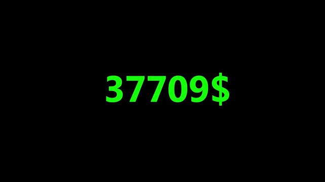 A digital display shows the number 9050 followed by a dollar sign