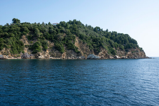 The coastline of Skiathos Island, Sporades, Thessaly, Greece