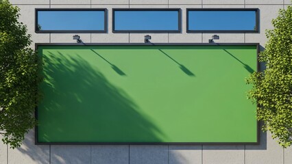 Obraz premium Overhead view of green roof with trees and windows