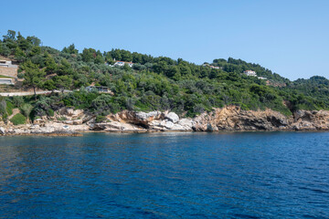 Obraz premium The coastline of Skiathos Island, Sporades, Thessaly, Greece