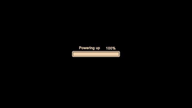 Loading bar and percentage Futuristic progress loading bar 0-100 percent.Retro loading bar animation isolated on a black background