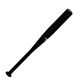 Baseball bat icon silhouette vector flat illustration design on a white background