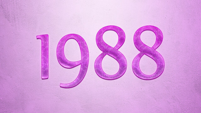 Purple text effect of number 1988 on light background.