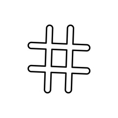 Obraz premium Hashtag Outline Icon on Transparent Background. Social Media and Communication Symbol. Vector Illustration