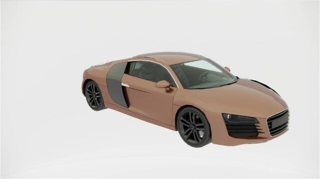 sport car on white background 360 animation