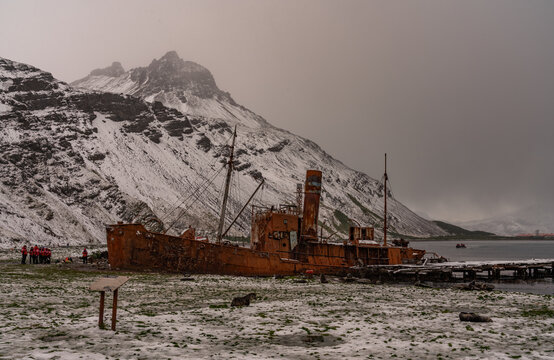 Grytviken old whaling, station where Shakleton is buried South Geogia