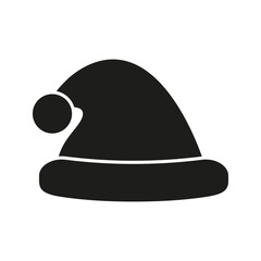 Fototapeta premium Santa Claus Hat Solid Icon. Christmas Holiday, Festive Season, And Winter Celebration Silhouette Symbol. Traditional Santa Hat Design. Isolated Vector Illustration