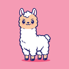 Fototapeta premium llama, alpaca, sticker, set, children, colourful, baby 